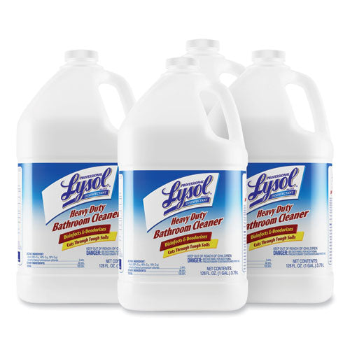 Disinfectant Heavy-duty Bathroom Cleaner Concentrate, Fresh Lime, 1 Gal Bottle, 4/carton