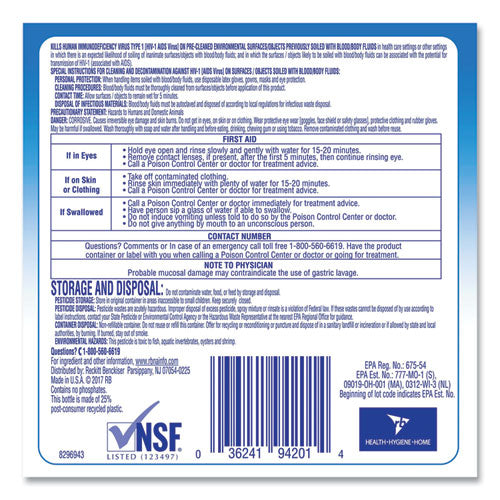 Disinfectant Heavy-duty Bathroom Cleaner Concentrate, Fresh Lime, 1 Gal Bottle, 4/carton