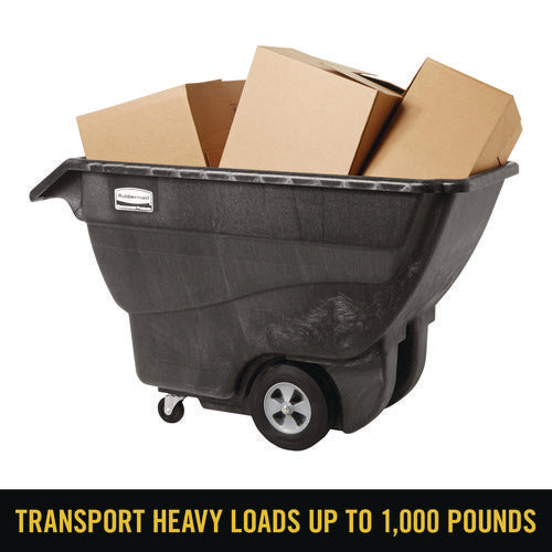 0.75 Cu Yd Structural Foam Tilt Truck, Standard Duty, 1,000 Lb Capacity, Black