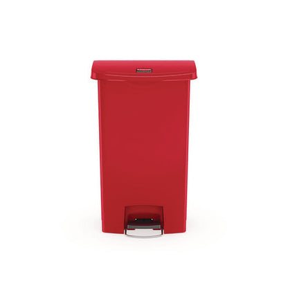 Streamline Resin Step-on Container, Front Step Style, 13 Gal, Polyethylene, Red