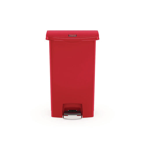 Streamline Resin Step-on Container, Front Step Style, 18 Gal, Polyethylene, Red