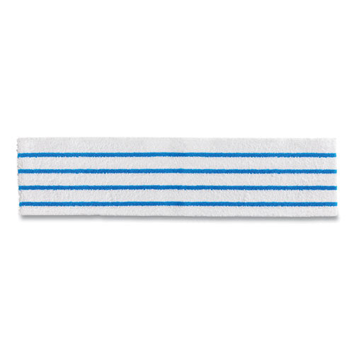 Disposable Microfiber Pad, 4.75 X 19, White/blue Stripe, 50/pack, 3 Packs/carton