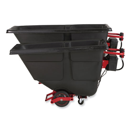 1 Cu Yd Motorized Roto Tilt Truck, 1,000 Lb Capacity, Black