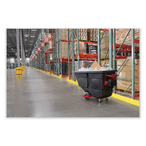 1 Cu Yd Motorized Roto Tilt Truck, 1,000 Lb Capacity, Black