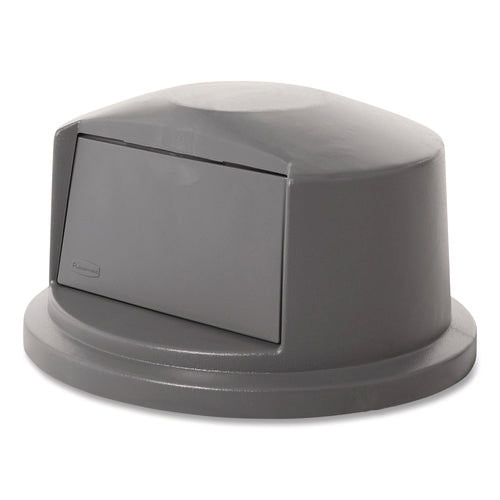 Brute Dome Top Swing Door Lid For 32 Gal Waste Containers, 22.75" Diameter X 12.25h, Gray