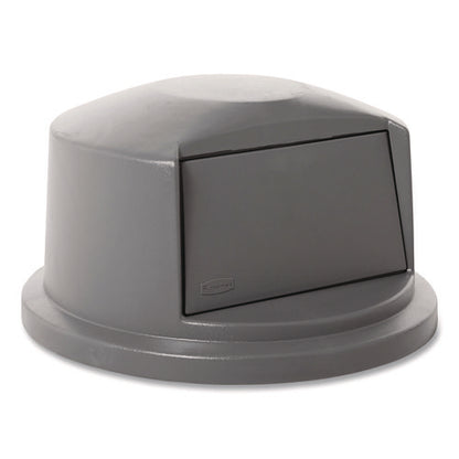 Brute Dome Top Swing Door Lid For 32 Gal Waste Containers, 22.75" Diameter X 12.25h, Gray