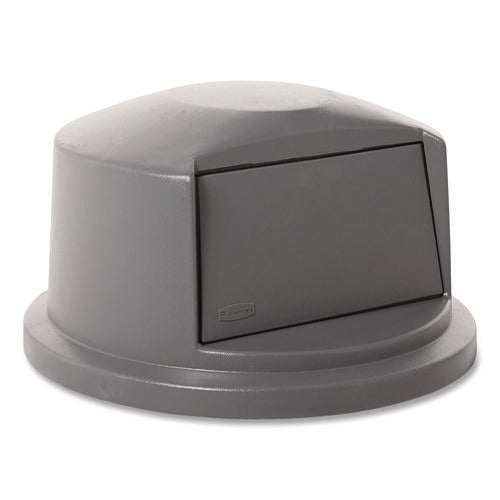 Brute Dome Top Swing Door Lid For 32 Gal Waste Containers, 22.75" Diameter X 12.25h, Gray