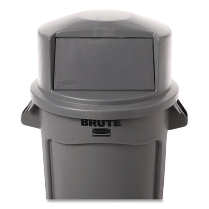 Brute Dome Top Swing Door Lid For 32 Gal Waste Containers, 22.75" Diameter X 12.25h, Gray