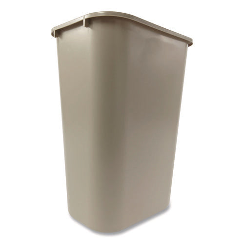 Deskside Plastic Wastebasket, 10.25 Gal, Plastic, Beige
