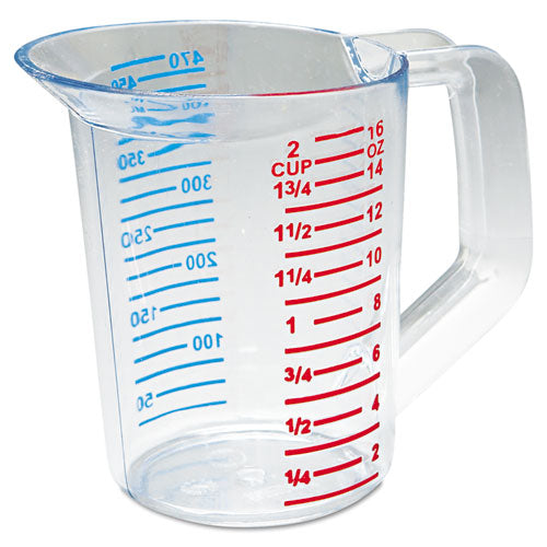 Bouncer Measuring Cup, 16 Oz, Plastic, Clear