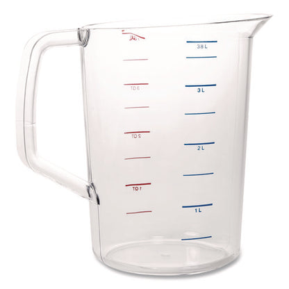 Bouncer Measuring Cup, 4 Qt, Plastic, Clear