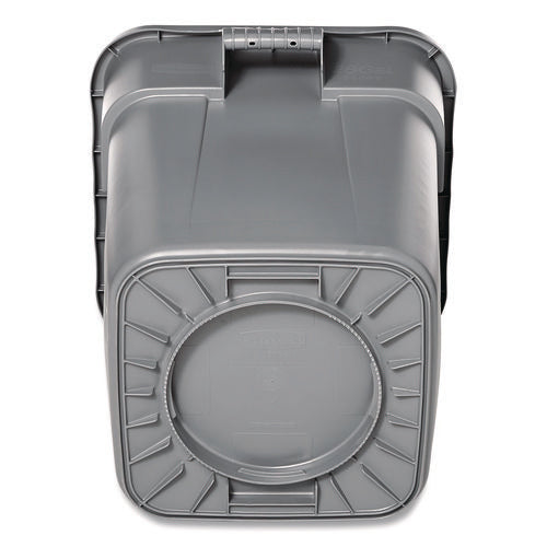 Square Brute Container, 40 Gal, Polyethylene, Gray
