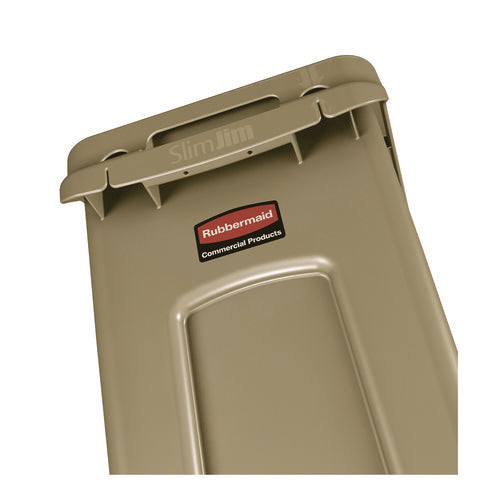 Slim Jim With Venting Channels, 23 Gal, Plastic, Beige