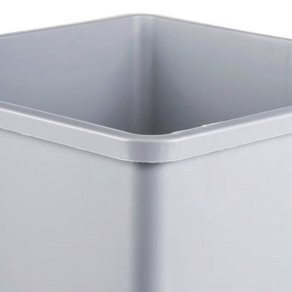 Untouchable Square Waste Receptacle, 35 Gal, Plastic, Gray
