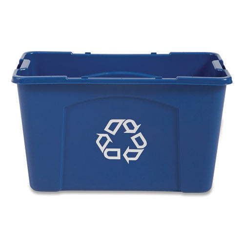 Stacking Recycle Bin, 18 Gal, Polyethylene, Blue