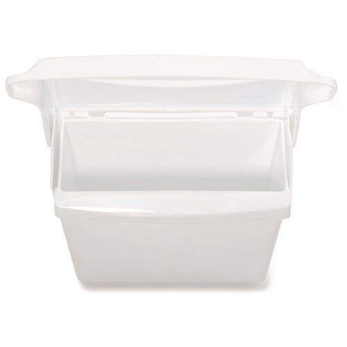 Sanitary Napkin Receptacle With Rigid Liner, Plastic, White