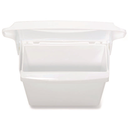 Sanitary Napkin Receptacle With Rigid Liner, Plastic, White