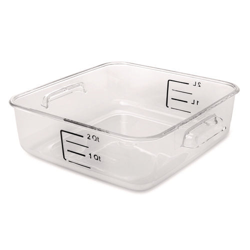 Spacesaver Square Containers, 2 Qt, 8.8 X 8.75 X 2.7, Clear, Plastic
