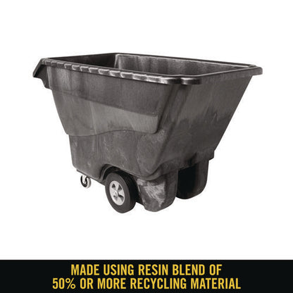 1 Cu Yd Structural Foam Tilt Truck, Standard Duty, 1,250 Lb Capacity, Black