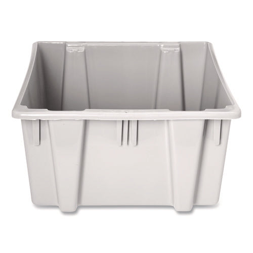 Palletote Box, 11.97 Gal, 1.6 Cu Ft, 15.5" X 19.5" X 13", Gray