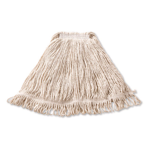 Super Stitch Cotton Looped End Wet Mop, Large, 1" White Headband
