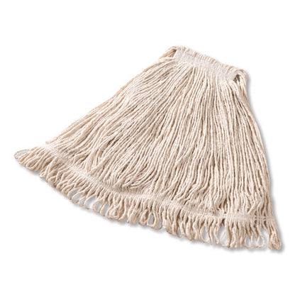 Super Stitch Cotton Looped End Wet Mop, Large, 1" White Headband