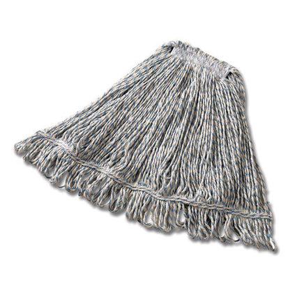 Super Stitch Finish Mop Heads, Cotton/synthetic, Blue/white