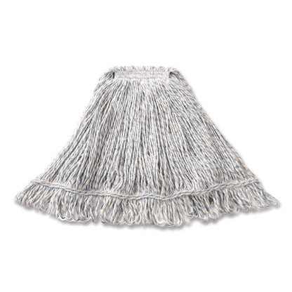 Super Stitch Finish Mop Heads, Cotton/synthetic, Blue/white