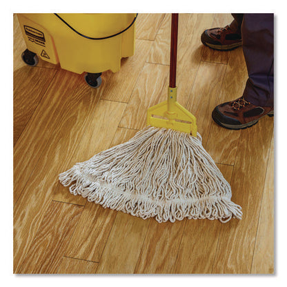 Super Stitch Finish Mop Heads, Cotton/synthetic, Blue/white