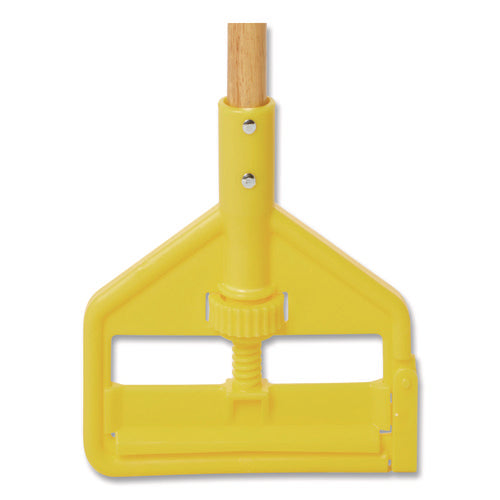 Invader Wood Side-gate Wet-mop Handle, 54", Natural/yellow
