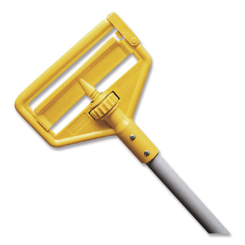 Invader Aluminum Side-gate Wet-mop Handle, 1" Dia X 60", Gray/yellow
