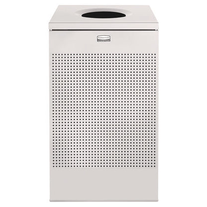 Designer Line Silhouettes Waste Receptacle, 20 Gal, Steel, Silver Metallic