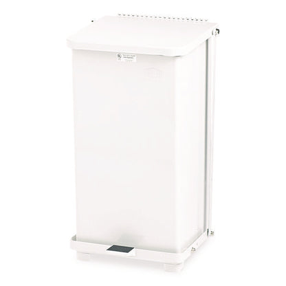 Defenders Heavy-duty Steel Step Can, 6.5 Gal, Steel, White