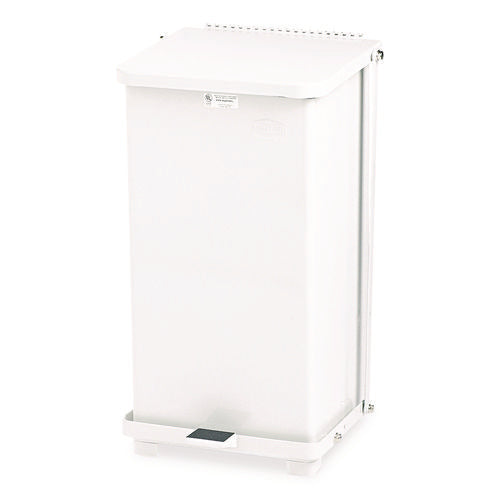 Defenders Heavy-duty Steel Step Can, 6.5 Gal, Steel, White