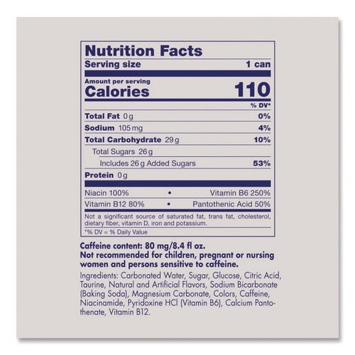 Energy Drink, Original Flavor, 8.4 Oz Can, 24/carton