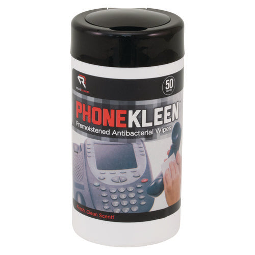Phonekleen Premoistened Antibacterial Wipes, Cloth, 5 X 5, 50/tub