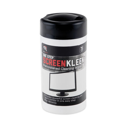 Onestep Crt Screenkleen Cleaner Wet Wipes, Cloth, 5.25 X 5.75, Unscented, 75/tub