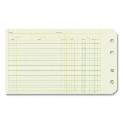 Four-ring Binder Refill Sheets, 5 X 8.5, Green, 100/pack