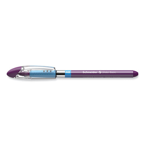 Slider Basic Ballpoint Pen, Stick, Extra-bold 1.4 Mm, Violet Ink, Violet Barrel, 10/box
