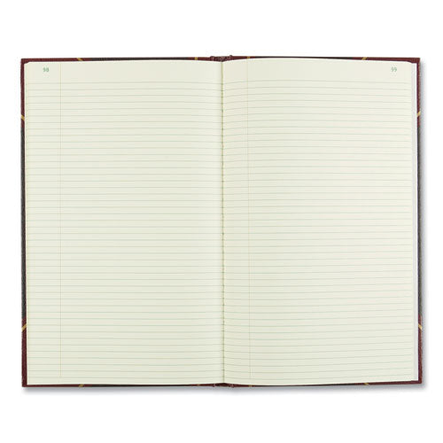 Texthide Eye-ease Record Book, Black/burgundy/gold Cover, 14.25 X 8.75 Sheets, 300 Sheets/book