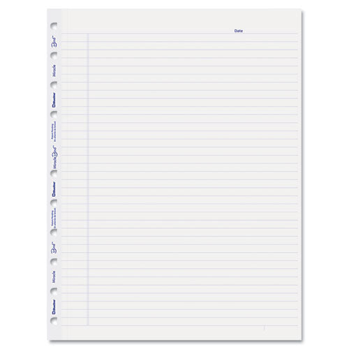 Ruled Paper Refill Sheets For All Miraclebind Notebooks And Planners, 11 X 9.06, White/blue Sheets, Undated, 50/pack