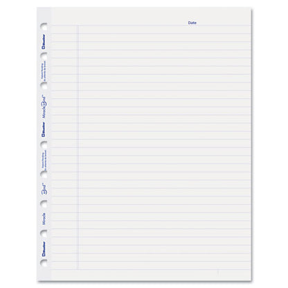 Ruled Paper Refill Sheets For All Miraclebind Notebooks And Planners, 9.25 X 7.25, White/blue Sheets, Undated, 50/pack