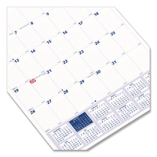 Twin-wirebound Wall Calendar, One Month Per Page, 12 X 17, White/blue Sheets, 12-month (jan To Dec): 2026