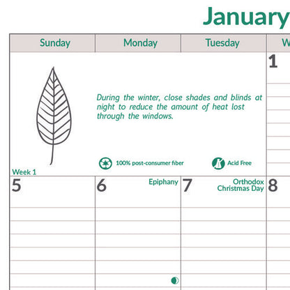 Ecologix Monthly Wall Calendar, Ecologix Artwork, 12 X 17, White/green Sheets, 12-month (jan To Dec): 2026