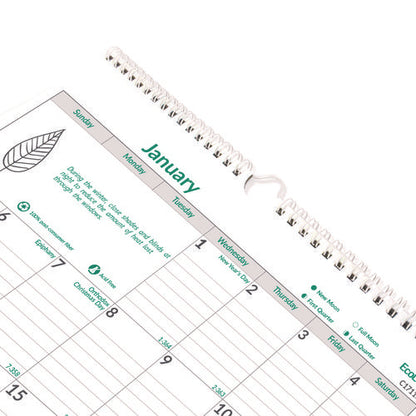 Ecologix Monthly Wall Calendar, Ecologix Artwork, 12 X 17, White/green Sheets, 12-month (jan To Dec): 2026