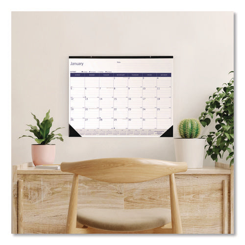 Duraglobe Monthly Desk Pad Calendar, 22 X 17, White/blue/gray Sheets, Black Binding/corners, 12-month (jan To Dec): 2026