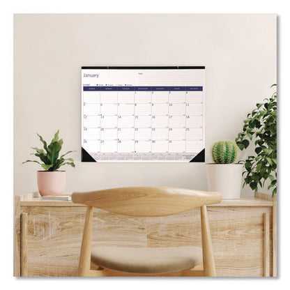 Duraglobe Monthly Desk Pad Calendar, 22 X 17, White/blue/gray Sheets, Black Binding/corners, 12-month (jan To Dec): 2026