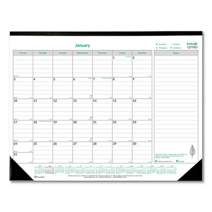 Ecologix Monthly Desk Pad Calendar, Ecologix Artwork, 22 X 17, White/green Sheets, Black Binding, 12-month (jan-dec): 2026