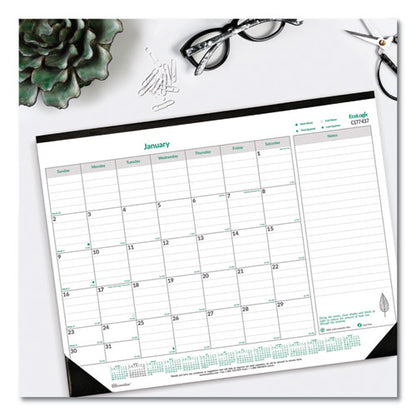Ecologix Monthly Desk Pad Calendar, Ecologix Artwork, 22 X 17, White/green Sheets, Black Binding, 12-month (jan-dec): 2026