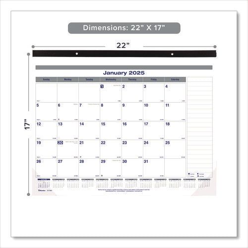Net Zero Carbon Monthly Desk Pad Calendar, 22 X 17, White/gray/blue Sheets, Black Binding, 12-month (jan To Dec): 2026